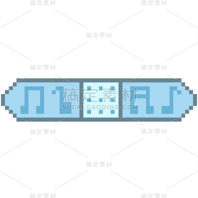 蓝色音符像素ins风可爱创可贴元素
