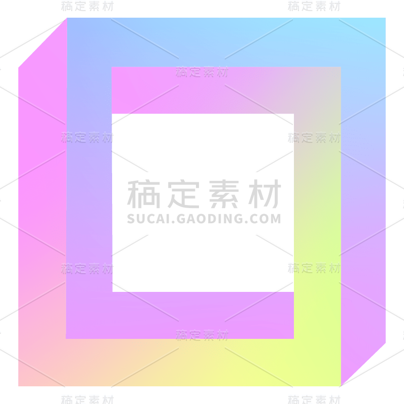 手绘-蒸汽波渐变几何元素贴纸9