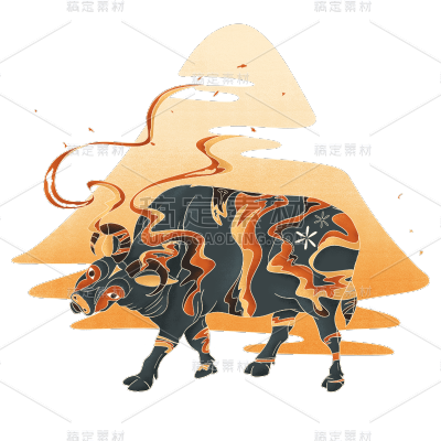 牛年-主题鎏金手绘牛