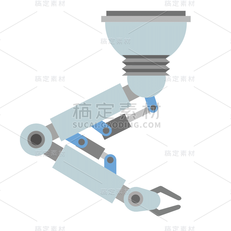 扁平卡通风机械手科技贴纸7