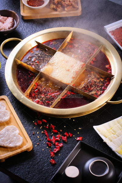 美食系列实景火锅食材九宫格火锅麻辣