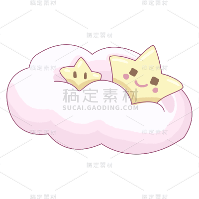 手绘-六一儿童节装饰贴纸-云朵