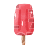 夏天冰棒红可爱手绘动态贴纸