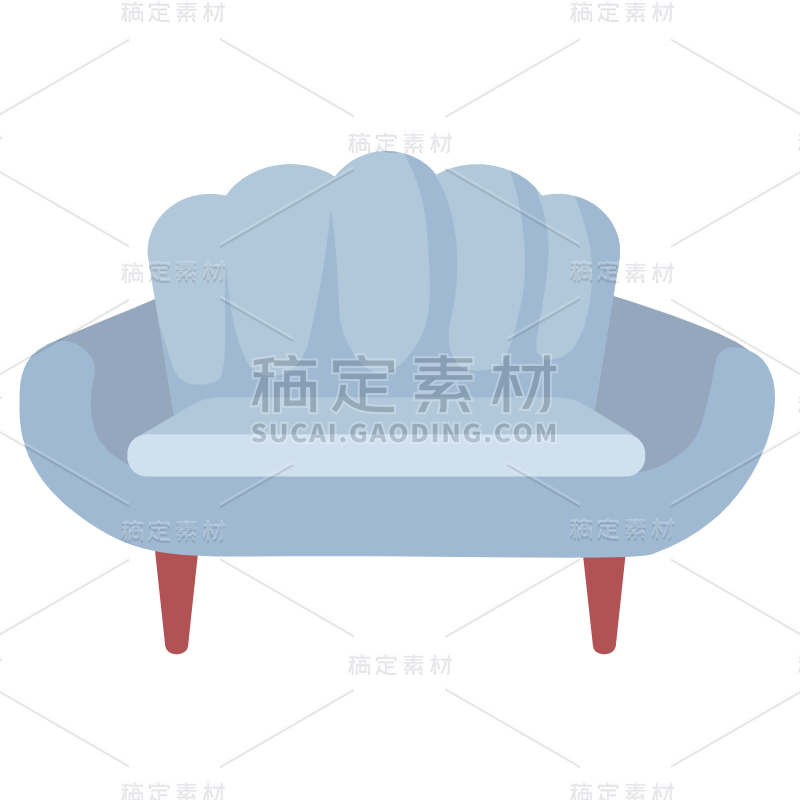 扁平-家居生活贴纸-SVG-沙发