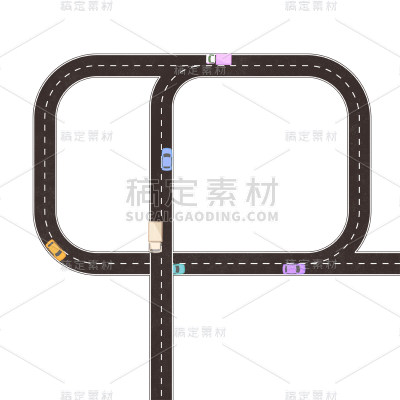 手绘-公路路面贴纸