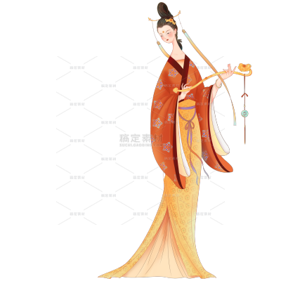 牛年春节祥瑞中国风美女人物插画