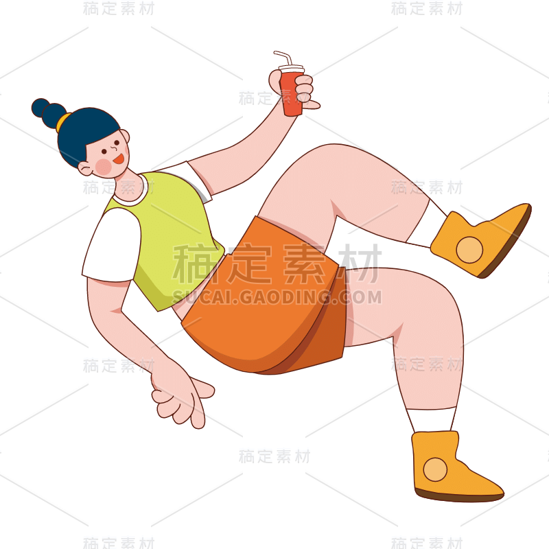 SVG-潮流人物描边元素贴纸