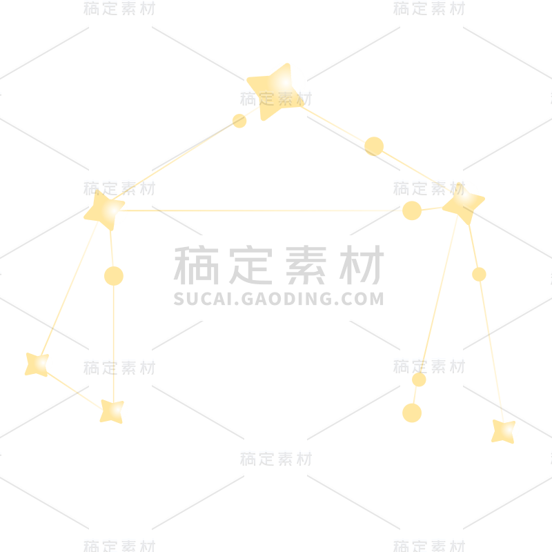 手绘-十二星座天文贴纸-SVG-天秤座