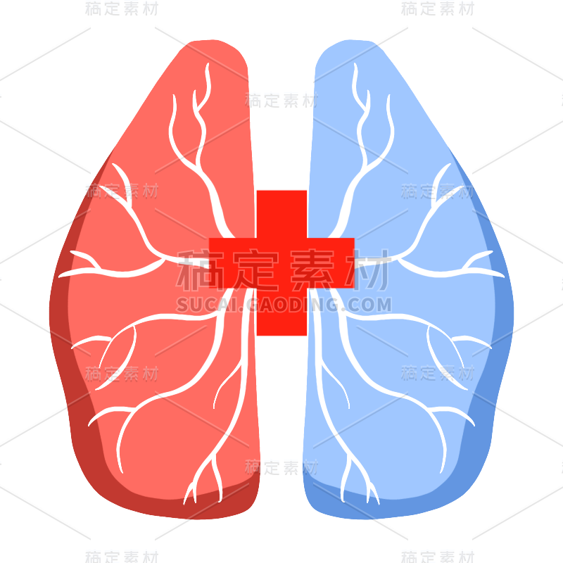 卡通风肺部医疗元素贴纸10