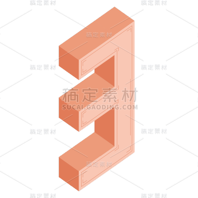 2.5D-扁平数字贴纸-SVG-3