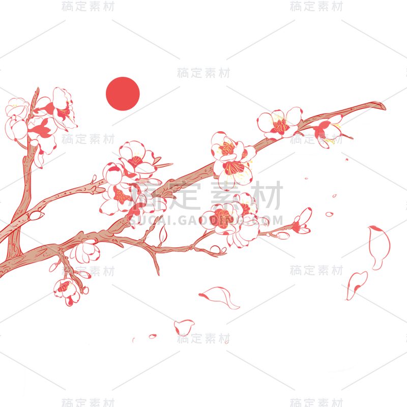 手绘古风元素贴纸