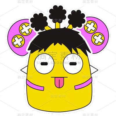 SVG-撞色卡通贴纸-小怪兽