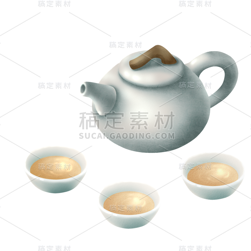 茶具主题元素贴纸