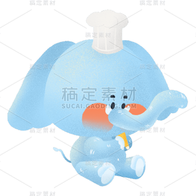 手绘风-动物贴纸-大象