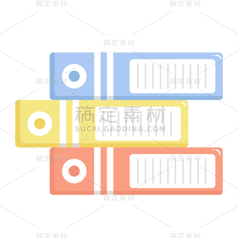 扁平-文件夹办公用品贴纸-SVG6