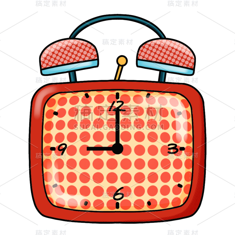 手绘-卡通钟表家居用品贴纸15