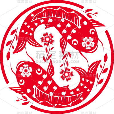 中国风窗花纹样贴纸1
