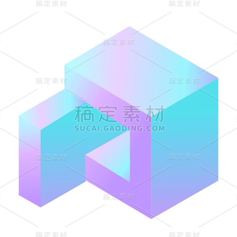 3D-渐变立体几何贴纸SVG-10