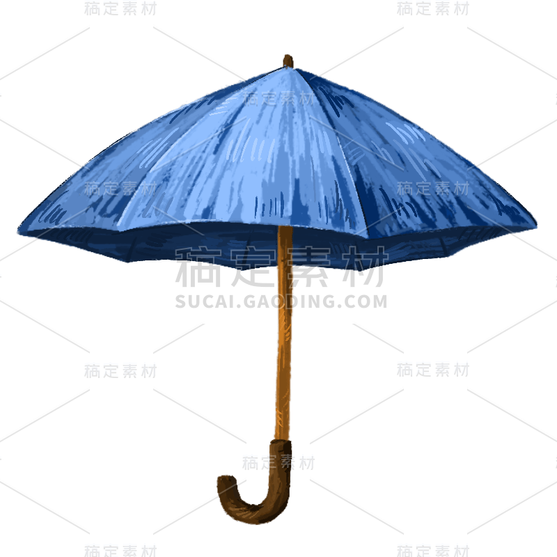 手绘雨伞梵高风格手帐元素贴纸 