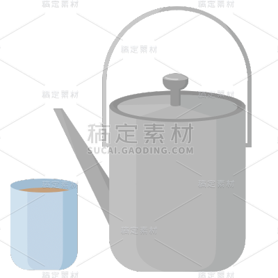 手绘-茶具元素家居生活贴纸10