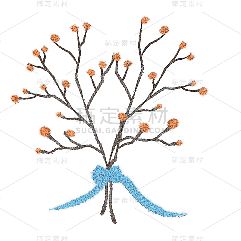 刺绣风装饰贴纸-花