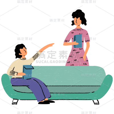 清新简约人物插画