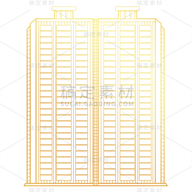 手绘-线条建筑元素