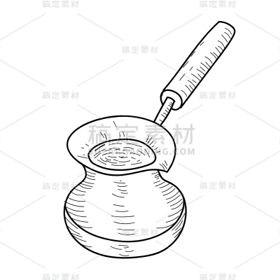 素描-咖啡系列元素-咖啡杯