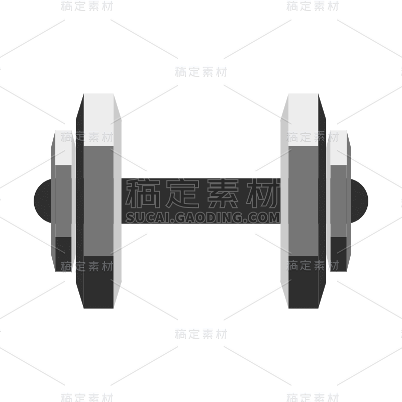 手绘-健身主题-健身器材-杠铃