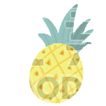 夏天菠萝清新手绘动态贴纸