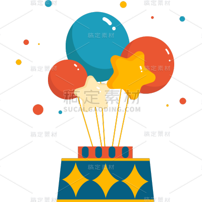 卡通游乐园主题元素插画