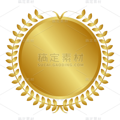 金色徽章奖牌几何元素