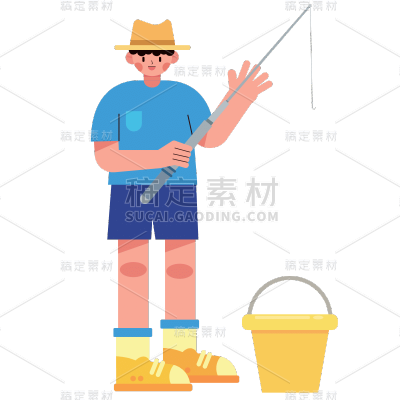 露营场景元素贴纸-手绘