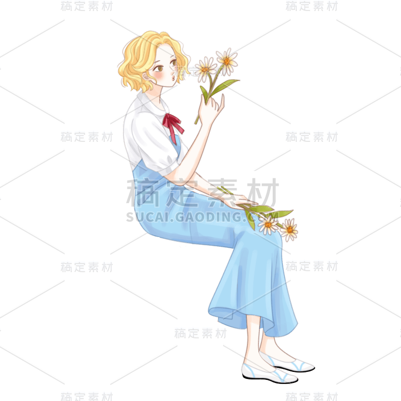 手绘-美发少女元素