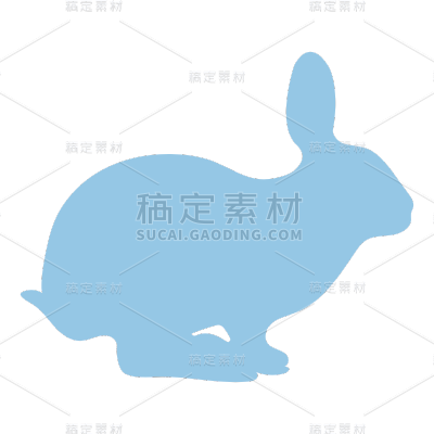 扁平-矢量动物剪影-SVG-兔子