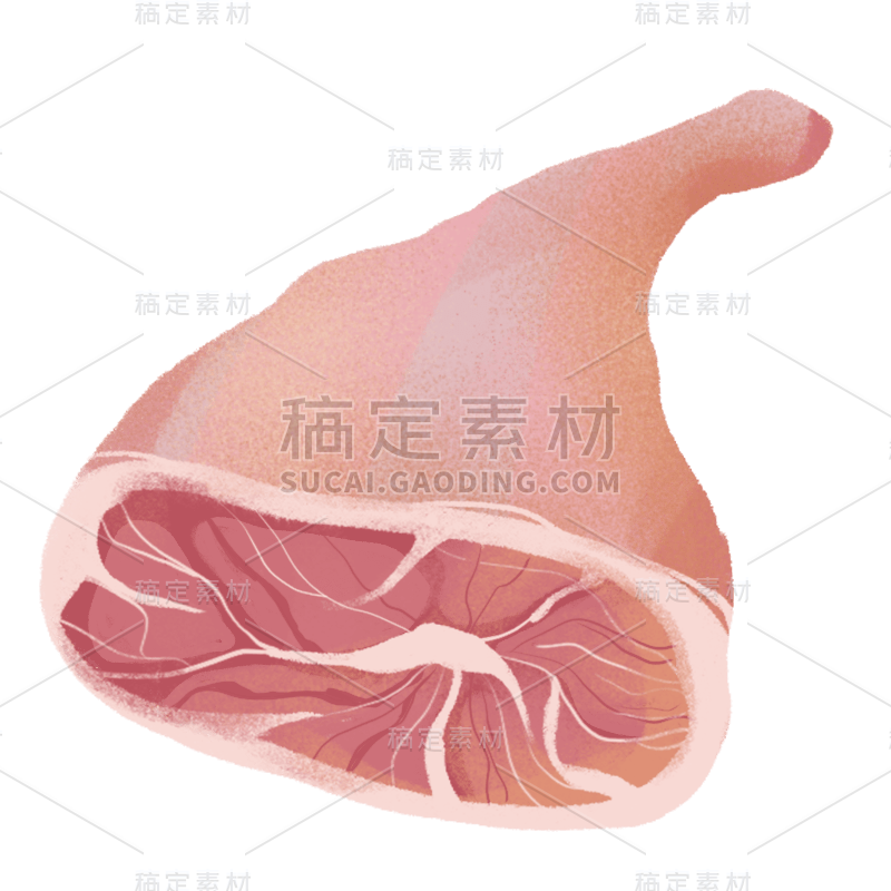 手绘-肉类美食元素贴纸8