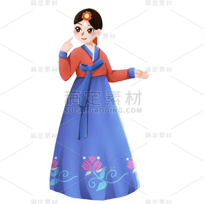 手绘-少数民族人物形象贴纸1