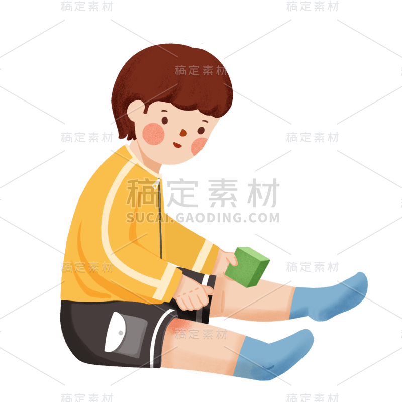 手绘风-儿童人物插画-男孩