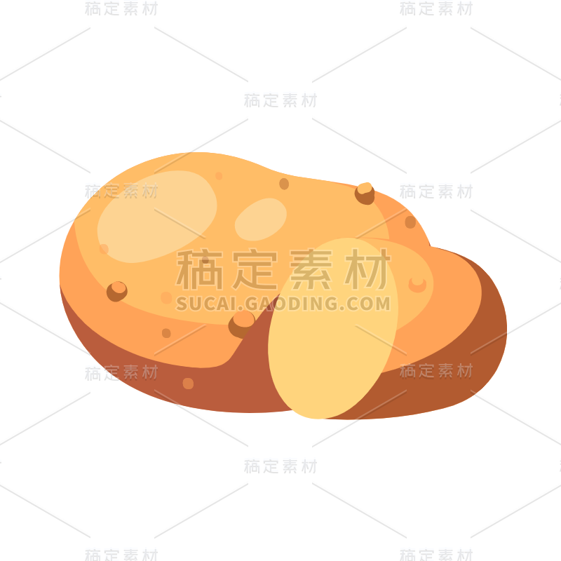 矢量-蔬菜美食元素贴纸-SVG-土豆