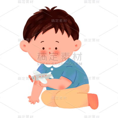 手绘-儿童教育人物插画-玩耍