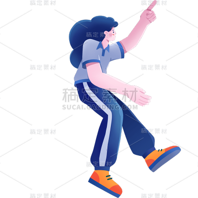 手绘风教育培训人物插画贴纸-人物