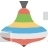 A colorful spinning top flat icon design
