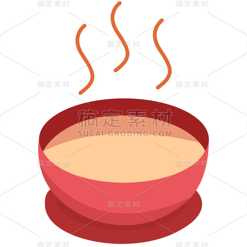 扁平矢量食物小吃icon-汤