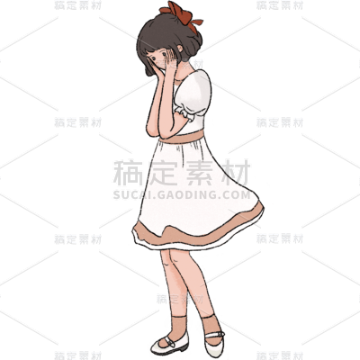 手绘-人物元素-女孩