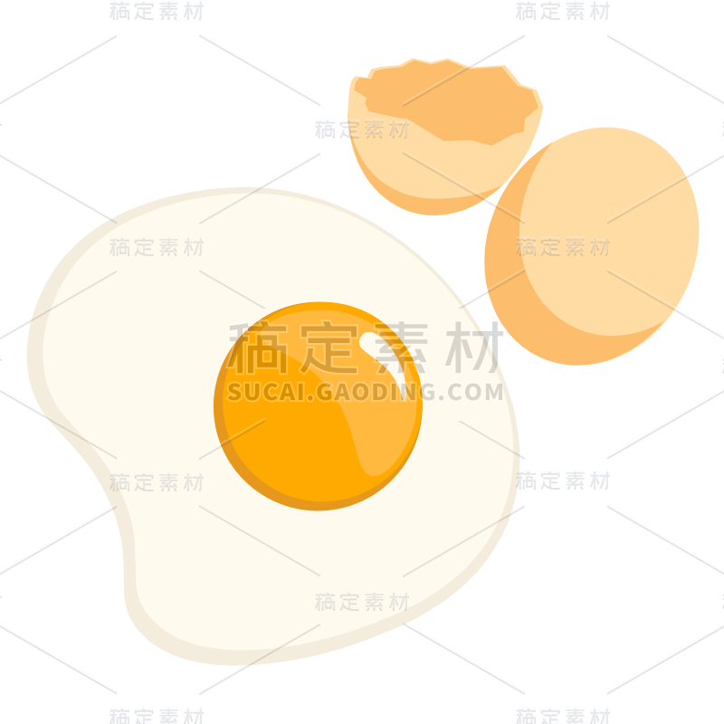 扁平矢量食物品类icon-鸡蛋