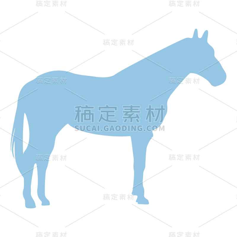 扁平-矢量动物剪影-SVG-马