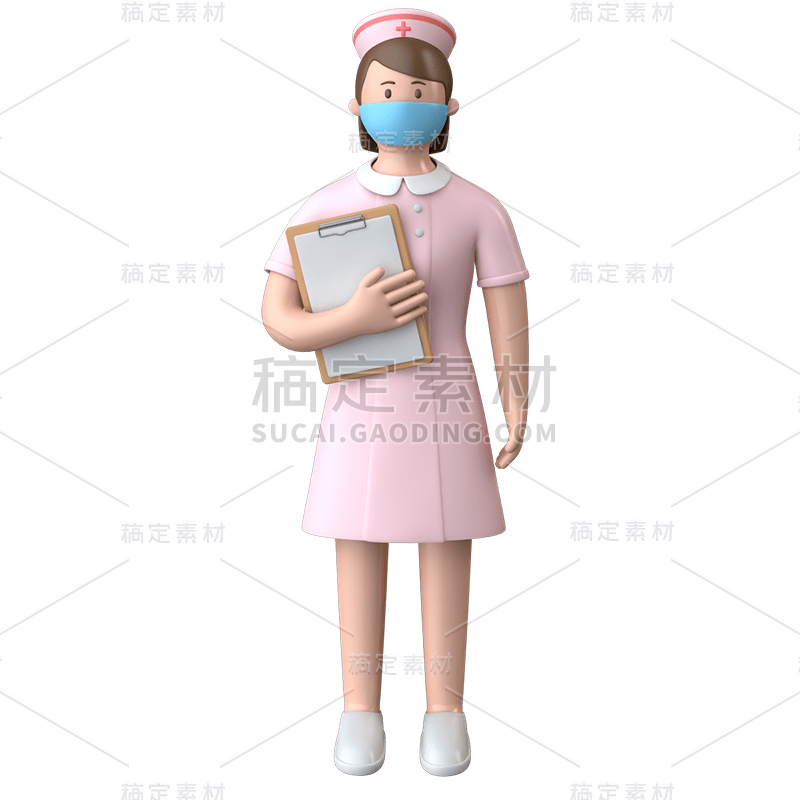 卡通3D女医生职业人物贴纸