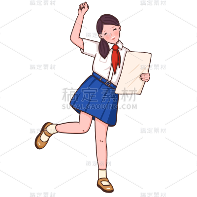 手绘-少先队员人物贴纸1