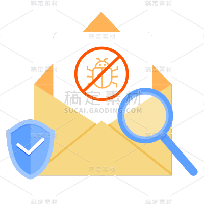 手绘-安全主题贴纸SVG-信封
