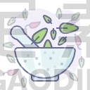 Mortar and herbs